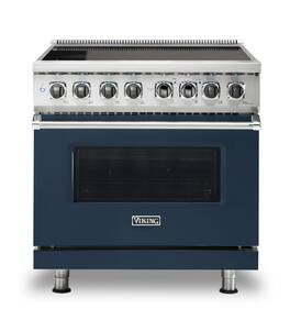 Viking - 5 Series 5.6 Cu. Ft. Freestanding Electric Induction Range - Slate Blue