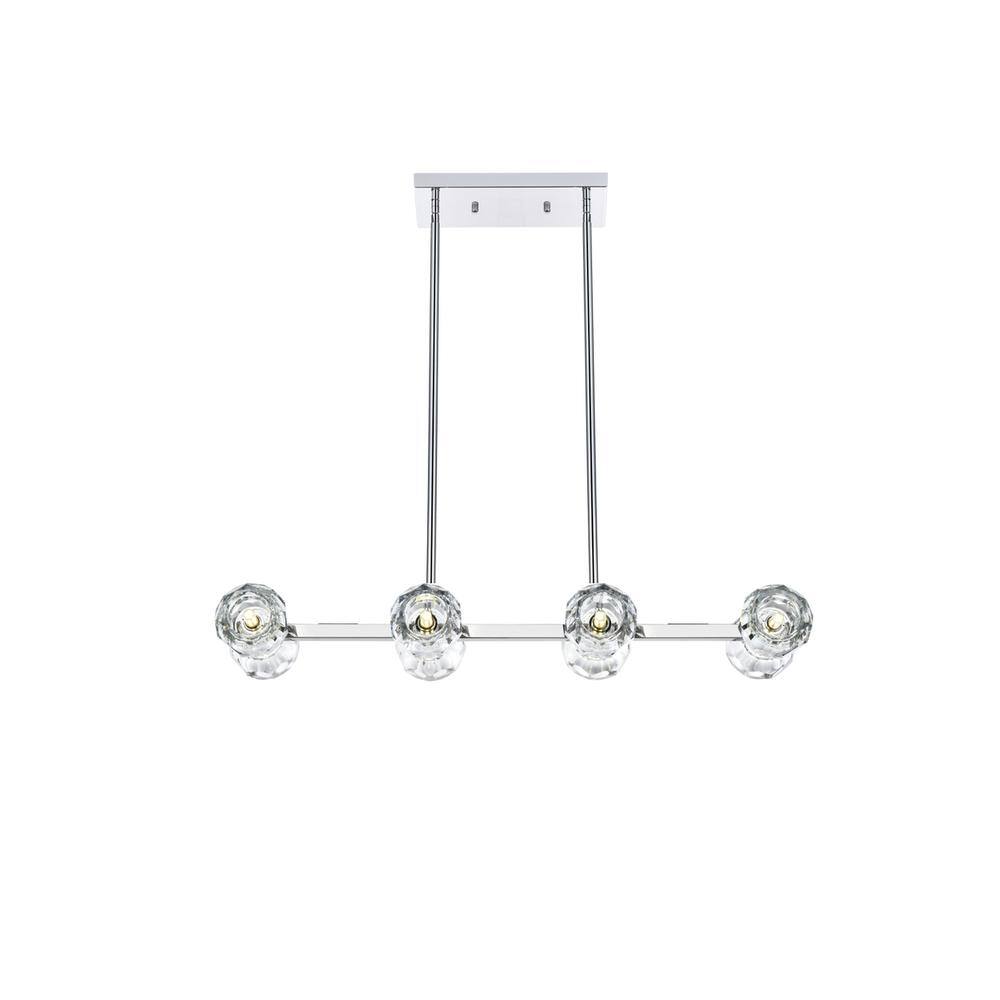 Alt View 6. Elegant Lighting - Eren 31 inch Pendant Light in Chrome - Chrome.