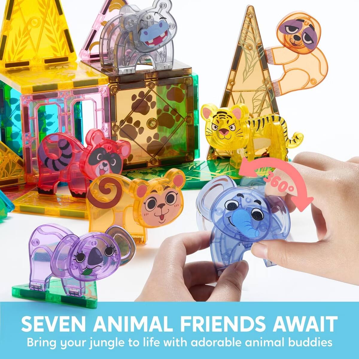 SEVEN ANIMAL FRIENDS AWAIT  
Bring your jungle to life with adorable animal buddies