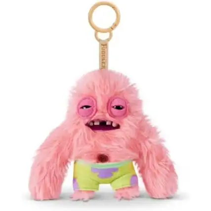 Front. Fuggler - Zuru Fuggler SpongeBob Patrick 5 Inch Keyring Plush Funny Ugly Monster - Pink.