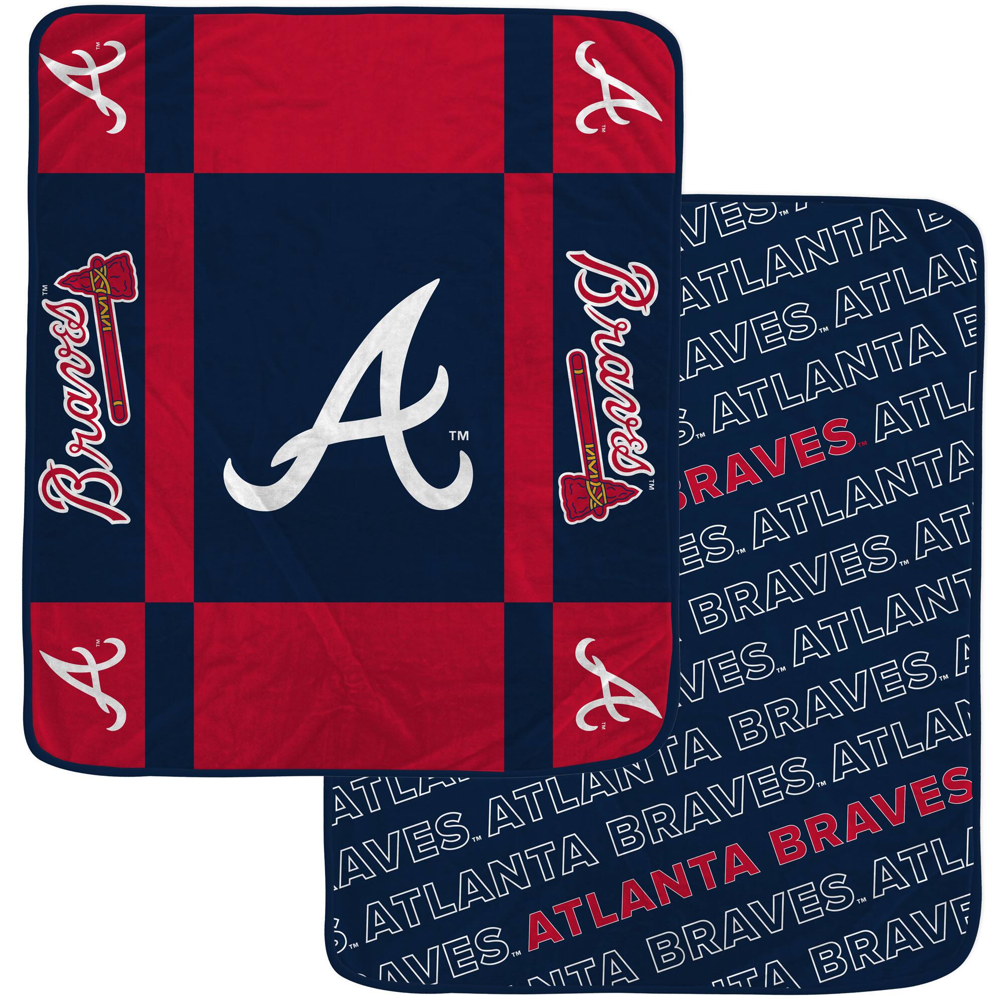 Pegasus - Atlanta Braves 60- x 70- Reverse Block Double-Sided Ultra Cozy Blanket - Multicolor