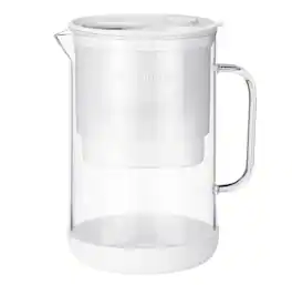 Waterdrop - PT-09W 10-Cup Large Glass Water Filter Pitcher, Reduces PFOA/PFOS, Chlorine, Cadmium, Copper & Mercury, BPA-Free Brand - White