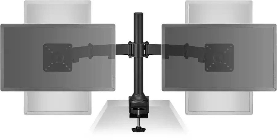 Insignia™ Dual Screen Desktop Mount for Monitors up to 32” Wide Black ...