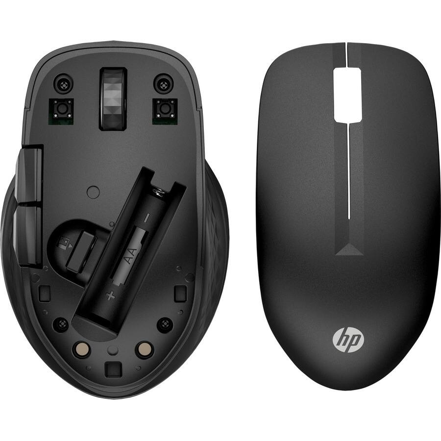Alt View 1. HP - HP 430 Multi-Device Wireless Mouse - Blue Optical - Wireless - Bluetooth/Radio Frequency - Jet Black - USB Type A - 4000 - Black.