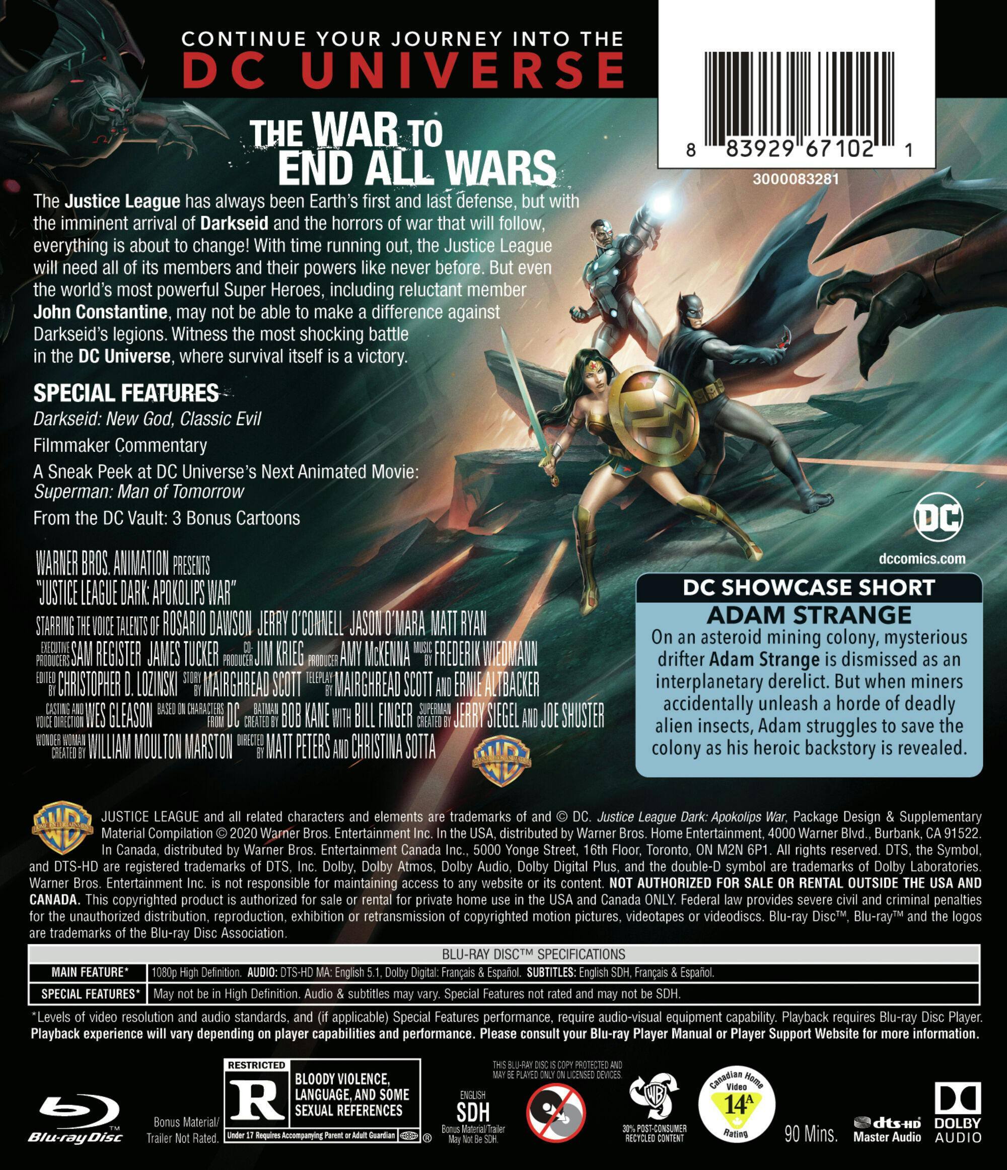 Back. Justice League Dark: Apokolips War (with DVD) [Blu-ray].