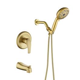 Boyel Living - Shower Set with 10 Function Handheld Shower and cUPC Pressure Balance Valve - Brushed Gold