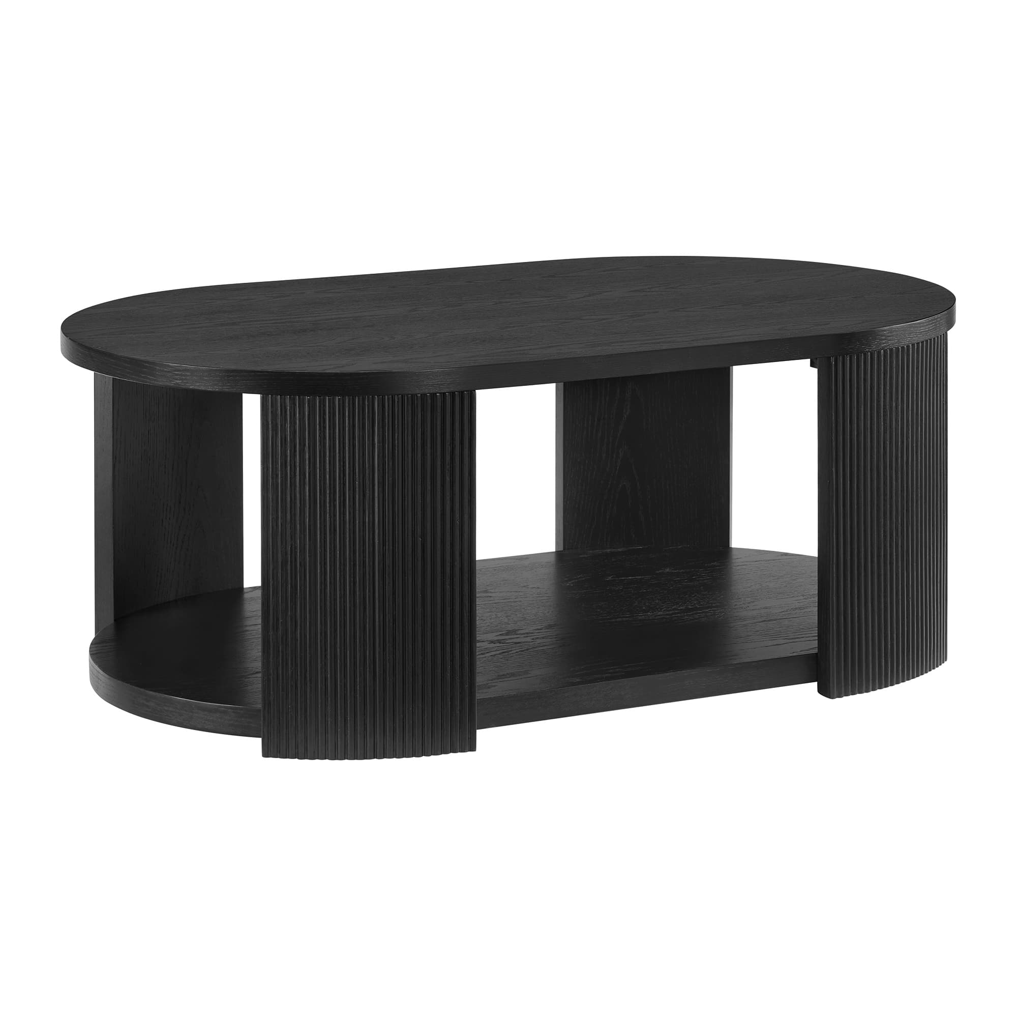 ROME + OAK - Euclid Coffee Table, Rustic Wood Living Room Centerpiece - Black price history on PriceWatchPro