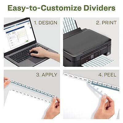 Easy-to-Customize Dividers

1. DESIGN
2. PRINT
3. APPLY
4. PEEL