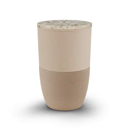 Front. Dupray - Bloom™ Air Purifier - Beige Special Edition (with Latte or Caramel Prefilter) + Terrazzo Accent Table - Beige.