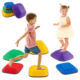 Costway - 6 Pcs Kids Stepping Stone Square Balance Blocks for Indoor/Outdoor Exercise - Multicolor