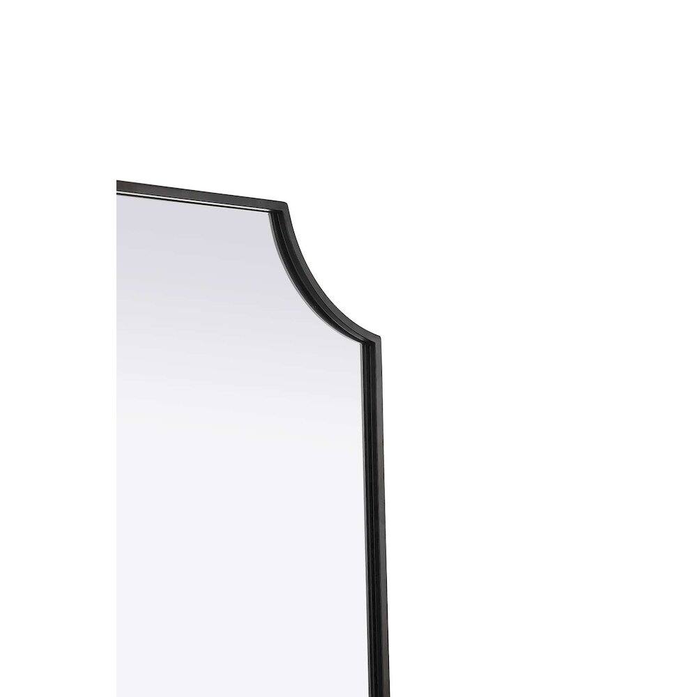 Left. Elegant Kitchen and Bath - Notched Metal Mirror 22x36 inch in Black - Black.