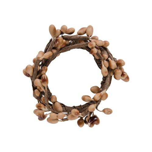 Angle. BreeBe - Mini Pip Berry Ring Teastain 1.5" - Brown.