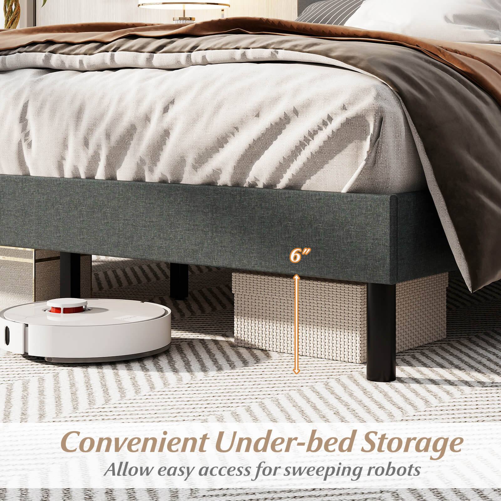 Convenient Under-bed Storage  
Allow easy access for sweeping robots  

6"