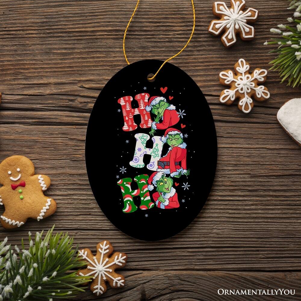 Back. OrnamentallyYou - Ho Ho Ho Christmas Ornament - Multi-colored.