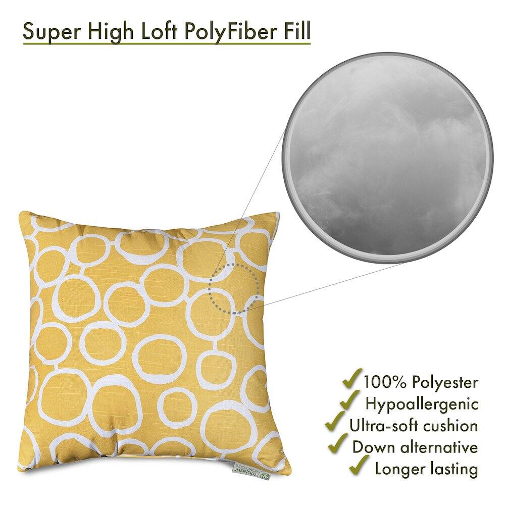 Super High Loft PolyFiber Fill

- 100% Polyester
- Hypoallergenic
- Ultra-soft cushion
- Down alternative
- Longer lasting