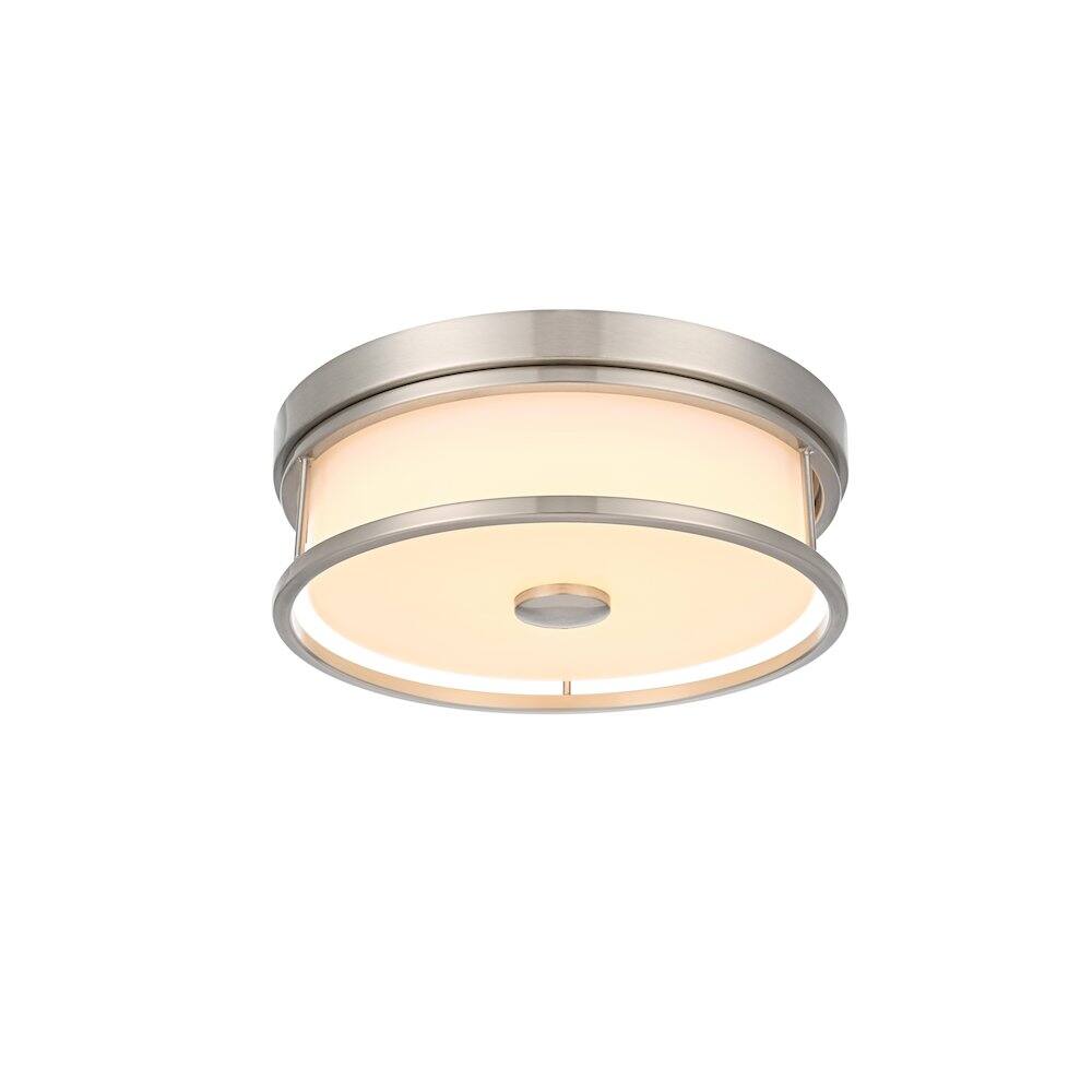 Back. Living District - Kolson 12 Inch Led Flush Mount Ceiling Light In Polished Nickel - Polished Nickel.