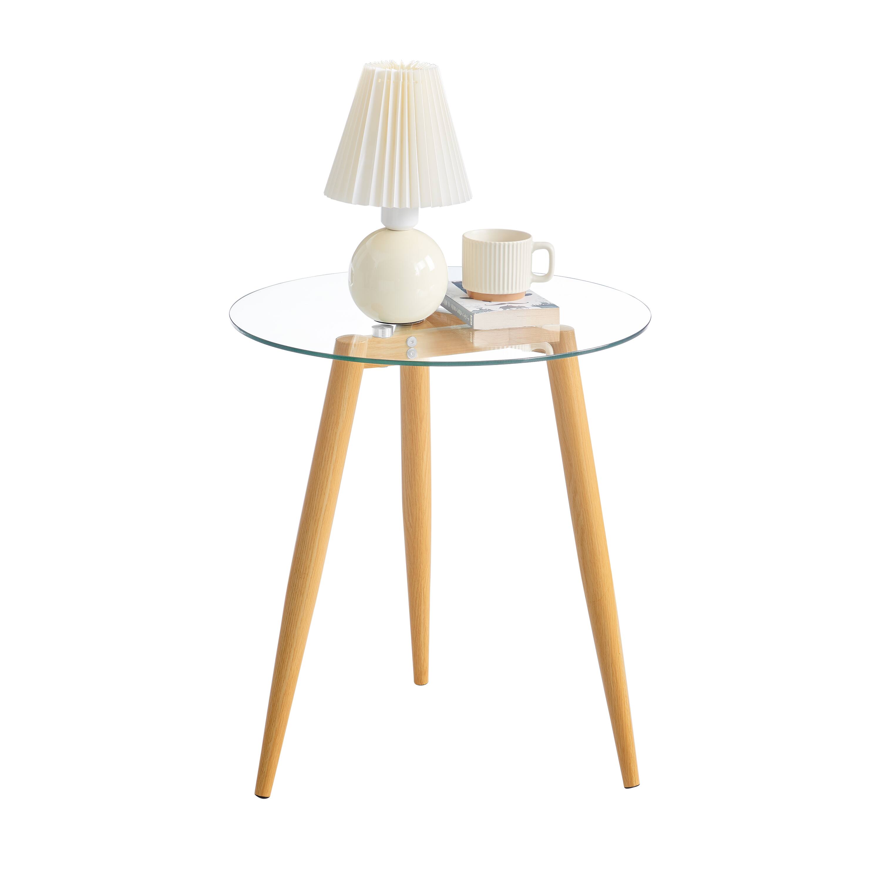 Alt View 8. Danya B - Van Beuren Coffee and Side Table Set - Beech - Beech, Clear.