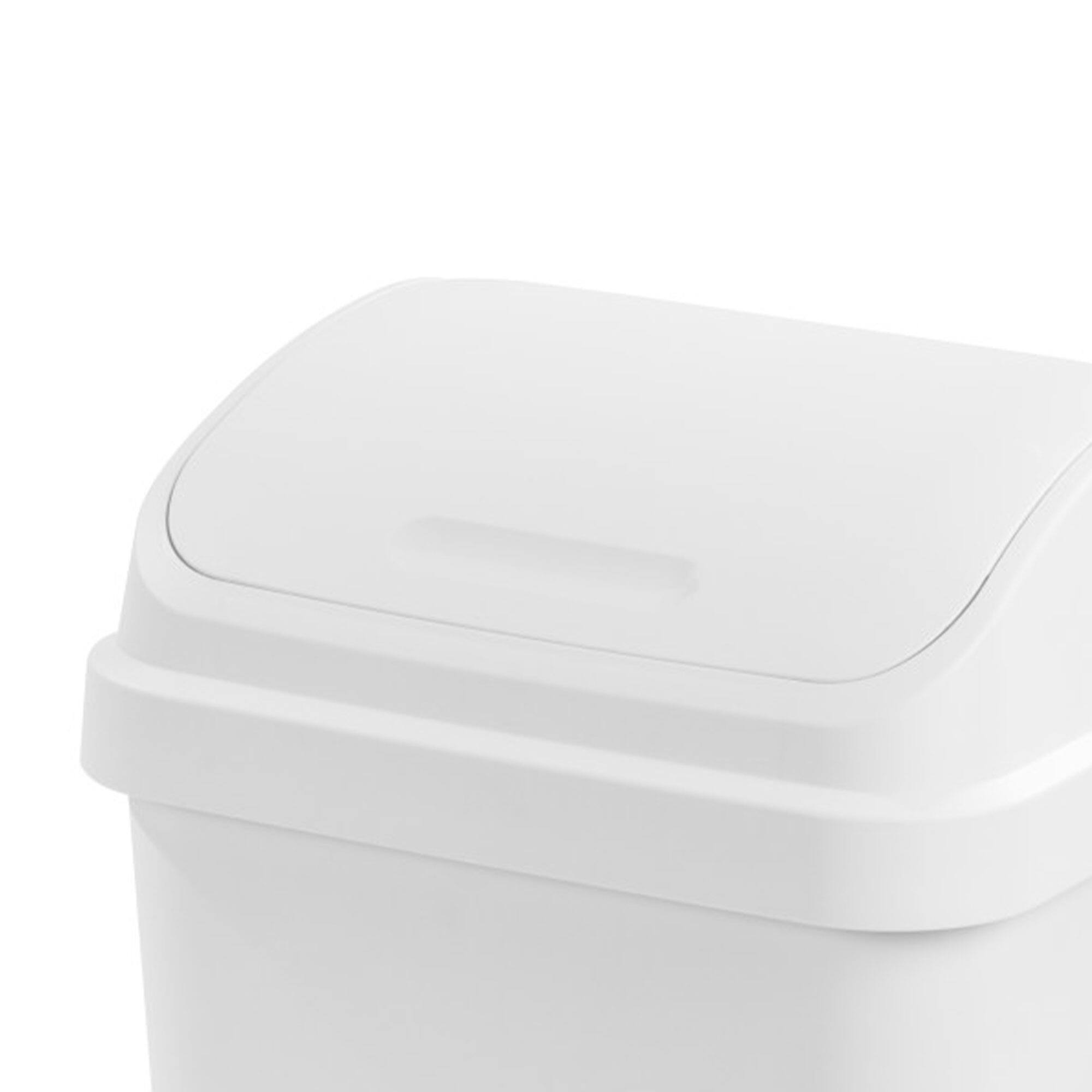 Alt View 4. Sterilite - Sterilite 13 Gal Swing Top Lidded Wastebasket Kitchen Trash Can, White (8 Pack) - White.