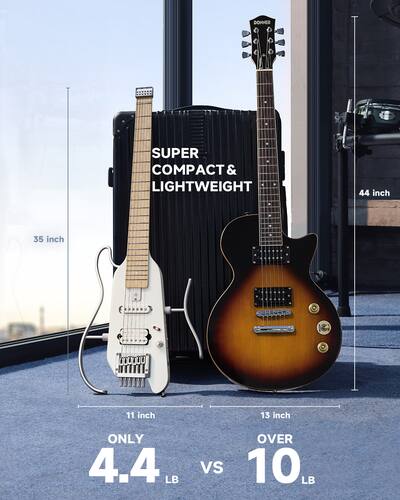 Donner music Donner HUSH™ X Electric Guitar Kit for Travel White Donner music Donner HUSH™ X Electric Guitar Kit for Travel White