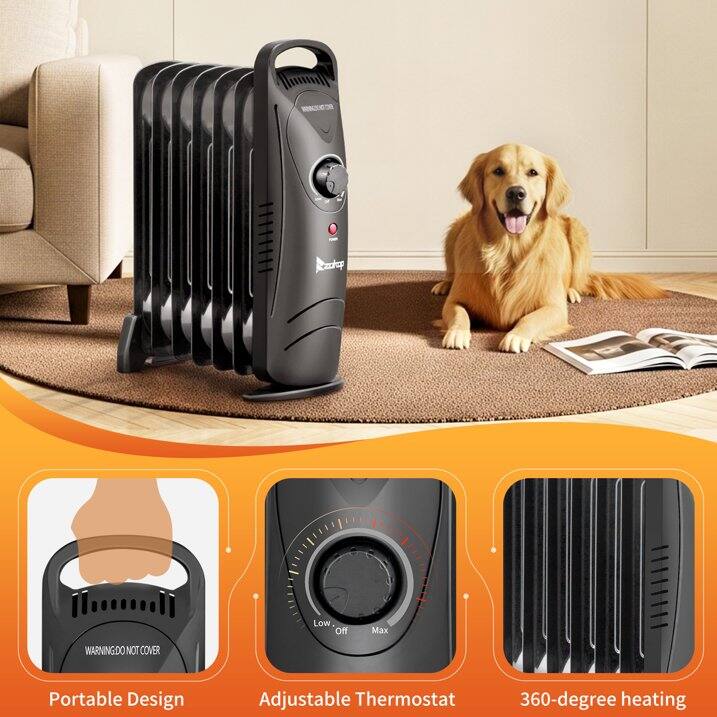 - Portable Design
- Adjustable Thermostat
- 360-degree heating
- WARNING: DO NOT COVER