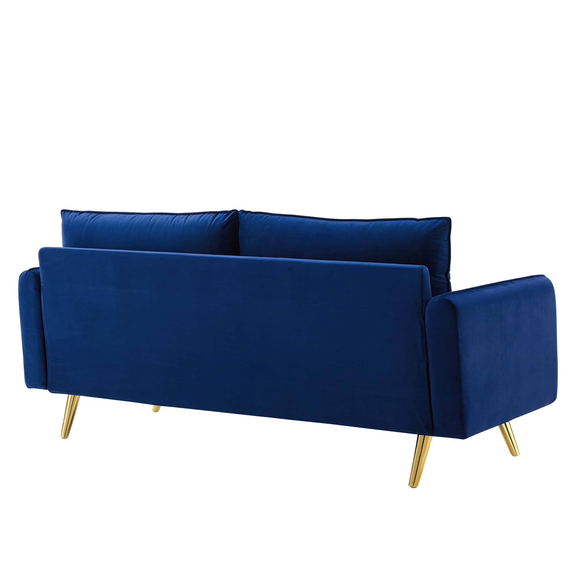 Alt View 3. Modway - Revive Performance Velvet Sofa by Modway - Blue.