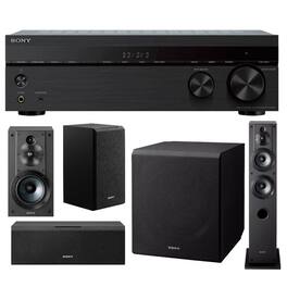 Sony - STRDH590 5.2ch Home Theater AV Receiver with Speaker and Subwoofer Bundle - Black