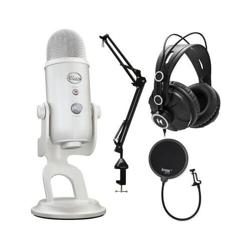 Angle. Blue Microphones - Blue Microphones Yeti USB Microphone (White Mist) with Microphone Stand Bundle.