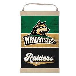 Jardine - Wright State Raiders Reversible Retro Logo Banner Sign - Green