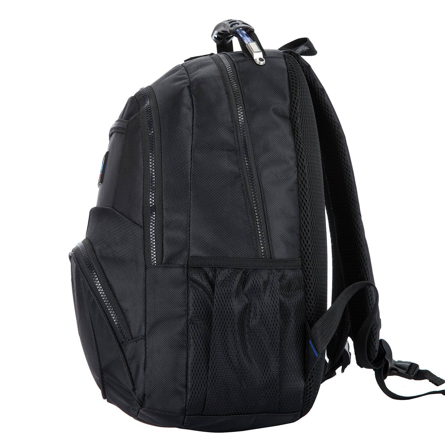 Left. InUSA - CRANDON Executive Backpack for Laptops up to 15.6''-Inches - BLACK.