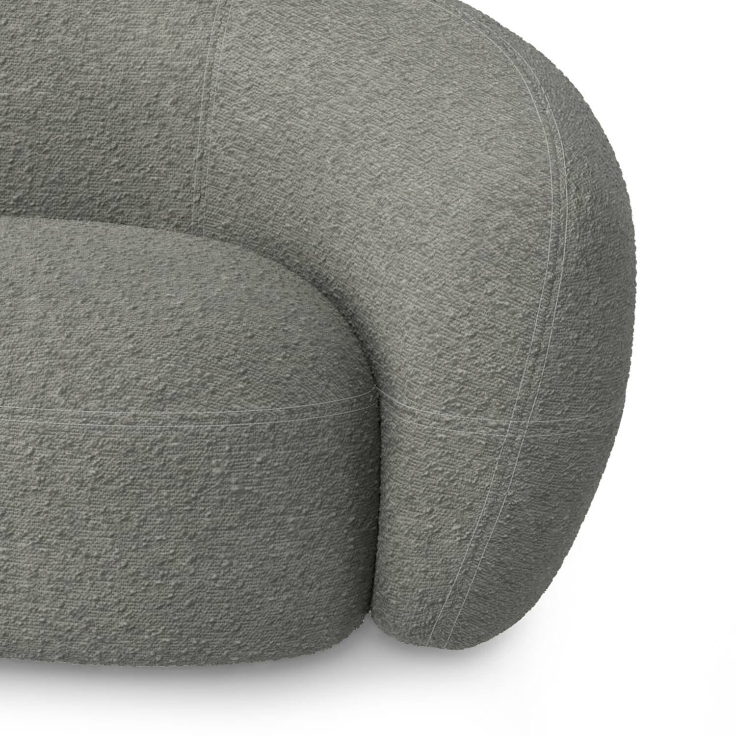 Alt View 2. Simpli Home - Sherri 89 inch Wide Contemporary Sofa in Stone Grey Boucle Performance Fabric - Stone Grey.