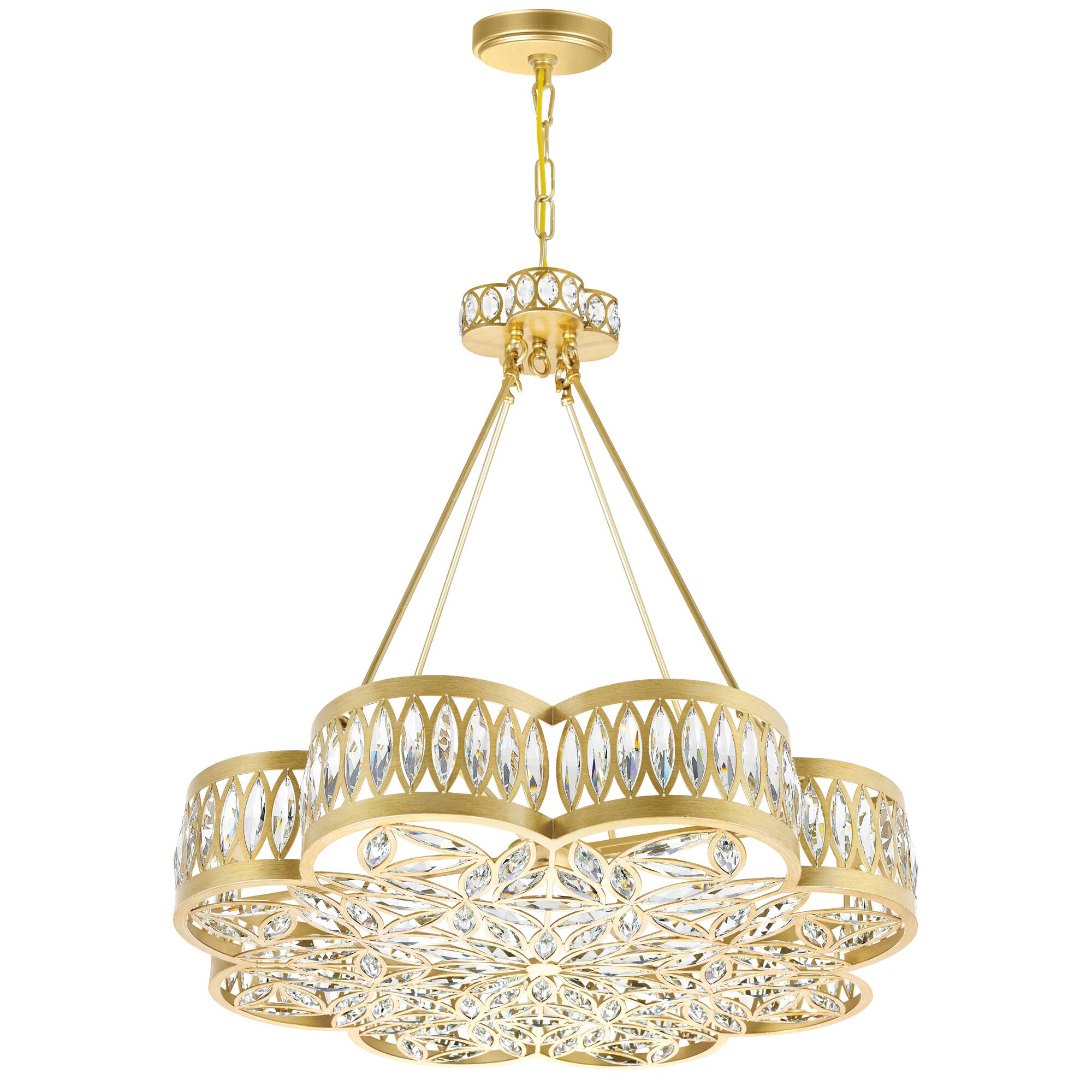 Left. CWI Lighting - Nova 8 Light Chandelier With Champagne Finish - Champagne.