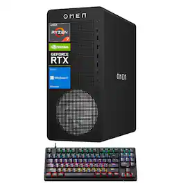 HP - OMEN 16L Gaming Desktop, AMD Ryzen 7 8700F, NVIDIA RTX 5060, 32GB DDR5 RAM, 2TB SSD, W11H, Music Production Workstation - Black