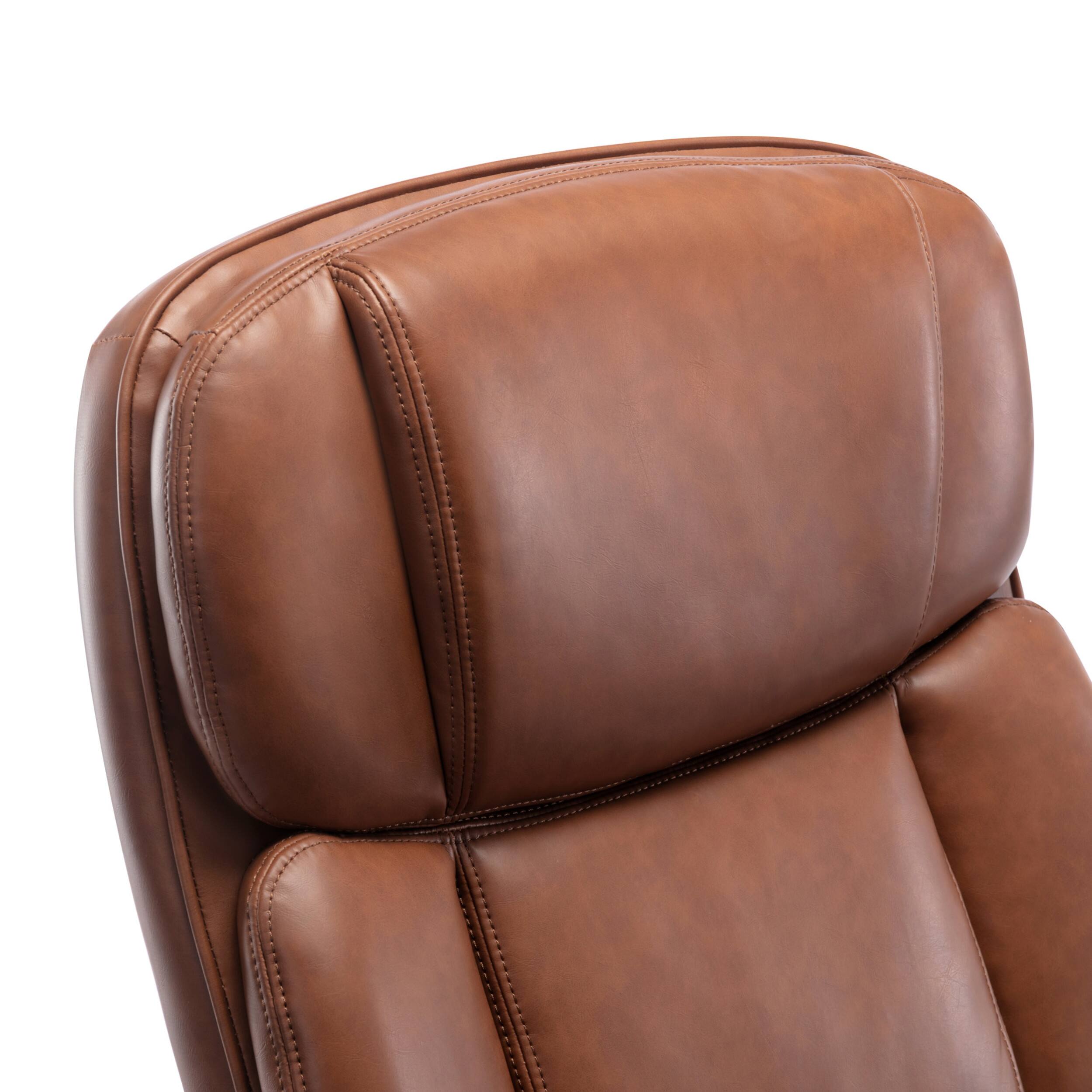 Alt View 11. Serta - Big & Tall Executive Office Chair Ergonomic High Back with Lumbar Support Padded Arms Reclining Swivel Leather - Cognac.