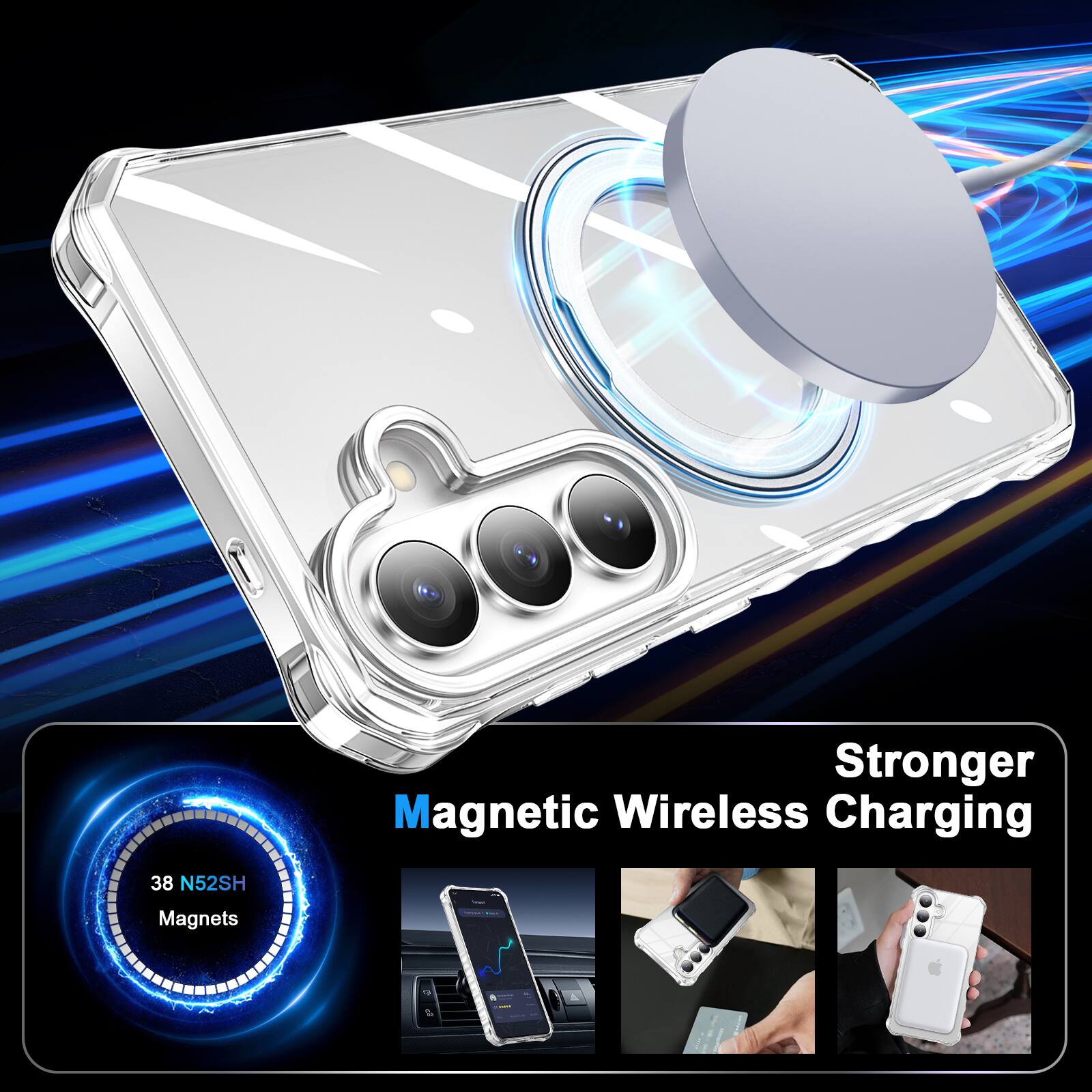 Stronger Magnetic Wireless Charging  
38 N52SH Magnets