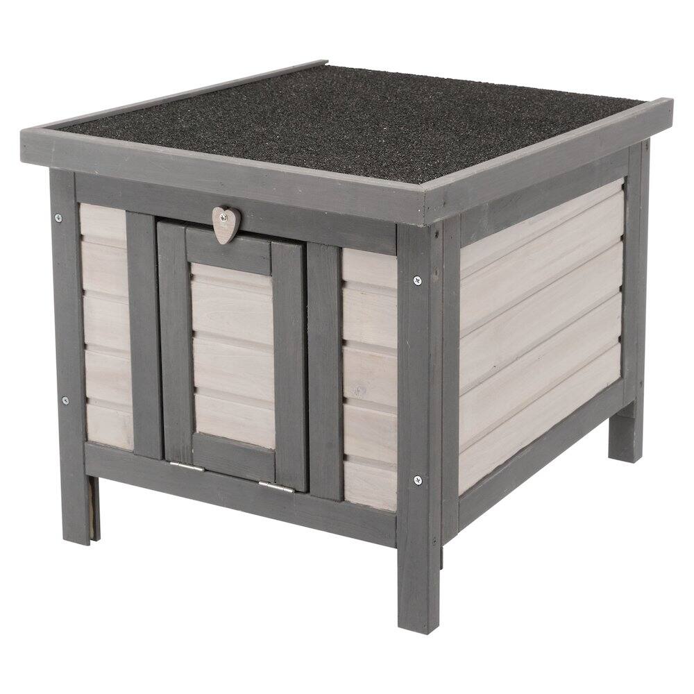 Alt View 2. TRIXIE - 22" x 17.9" Insulated Small Cat Shelter for Cold Seasons, Elevate Cat Home, Gray - Gray.