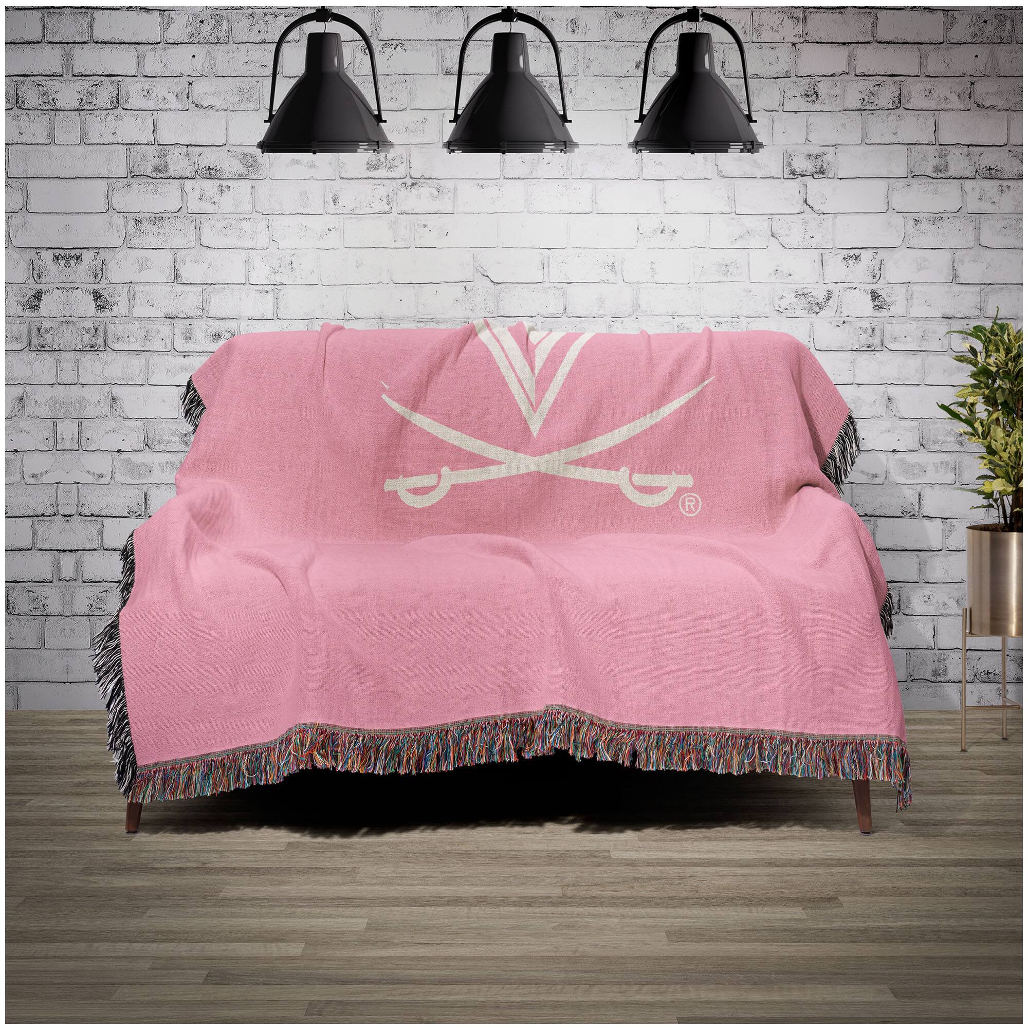 Alt View 1. Chad & Jake - Virginia Cavaliers Woven Blanket - Pink.