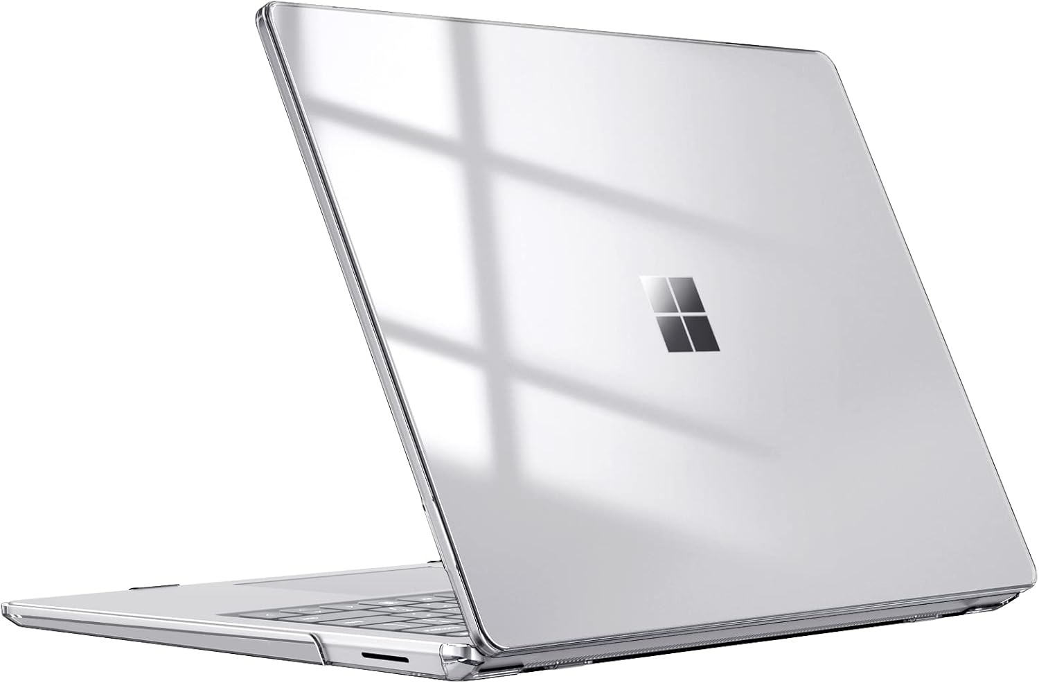Front. Fintie - Case for 15" Microsoft Surface Laptop 5 4 3 with Metal Keyboard (Model: 1872/1873/1953/1979) Snap On Hard Shell Cover - Crystal Clear.