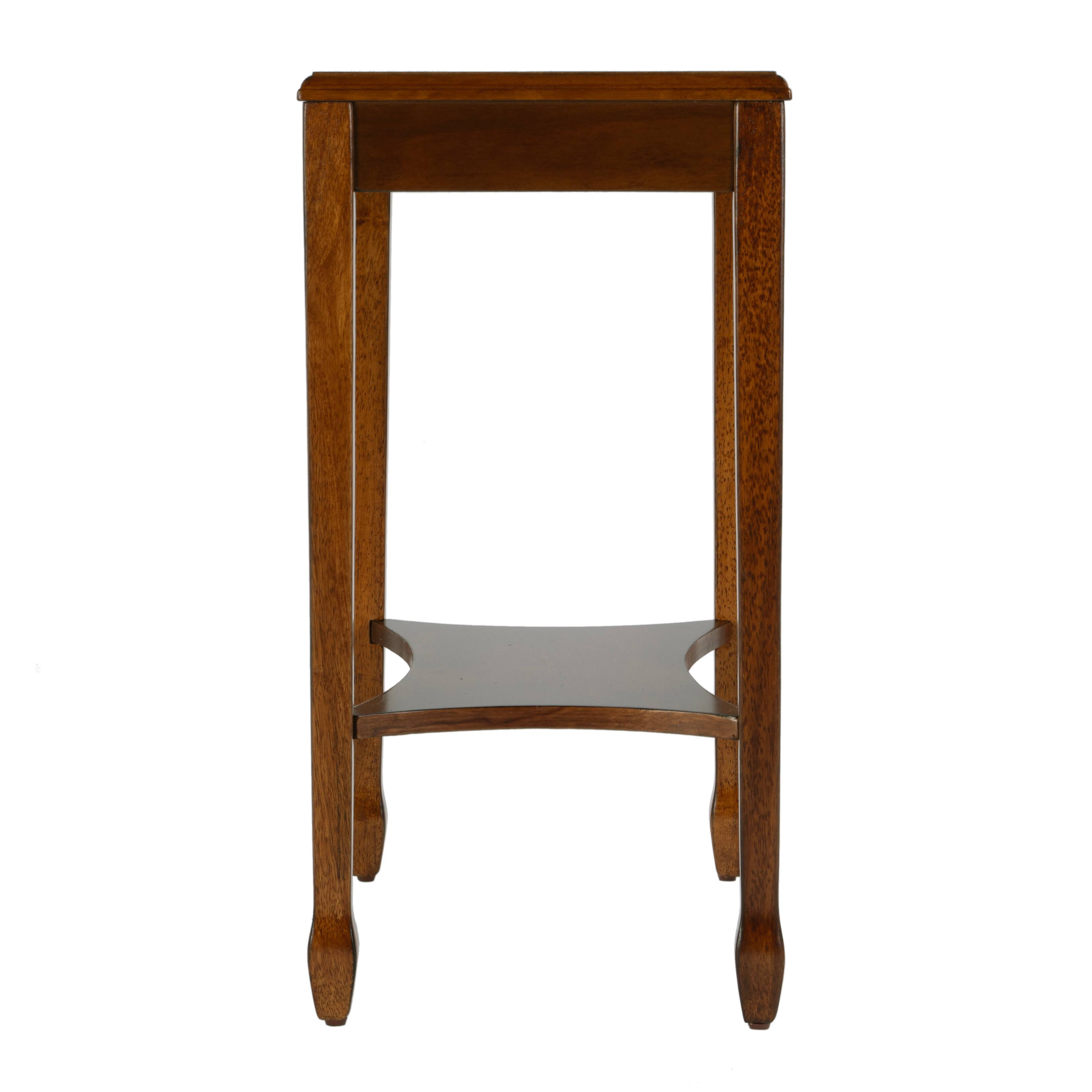 Alt View 3. Butler Specialty - Gilbert 12 in. W Rectangular Wood End Table with Pull-Out Tray and Lower Open Shelf - Medium Brown.