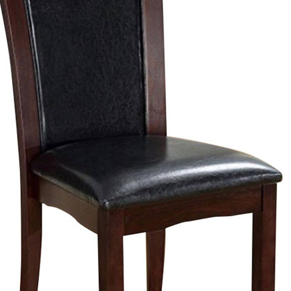 Alt View 2. Manhattan Lane - Parson Style Leatherette Wooden Side Chair, Set of 2, Cherry Brown - Brown.