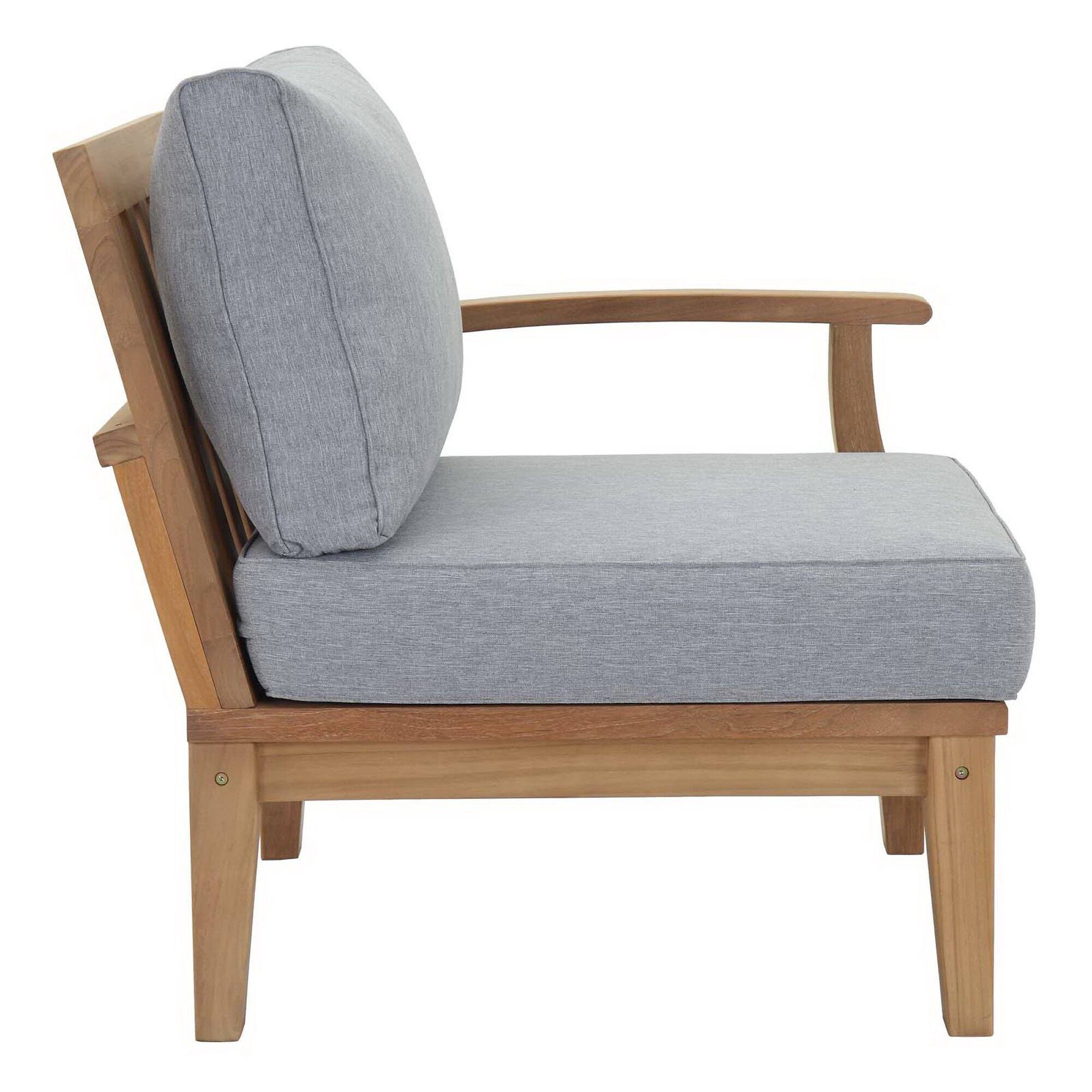 Alt View 4. Modway - Marina 4 Piece Outdoor Patio Teak Set by Modway - Natural Gray.