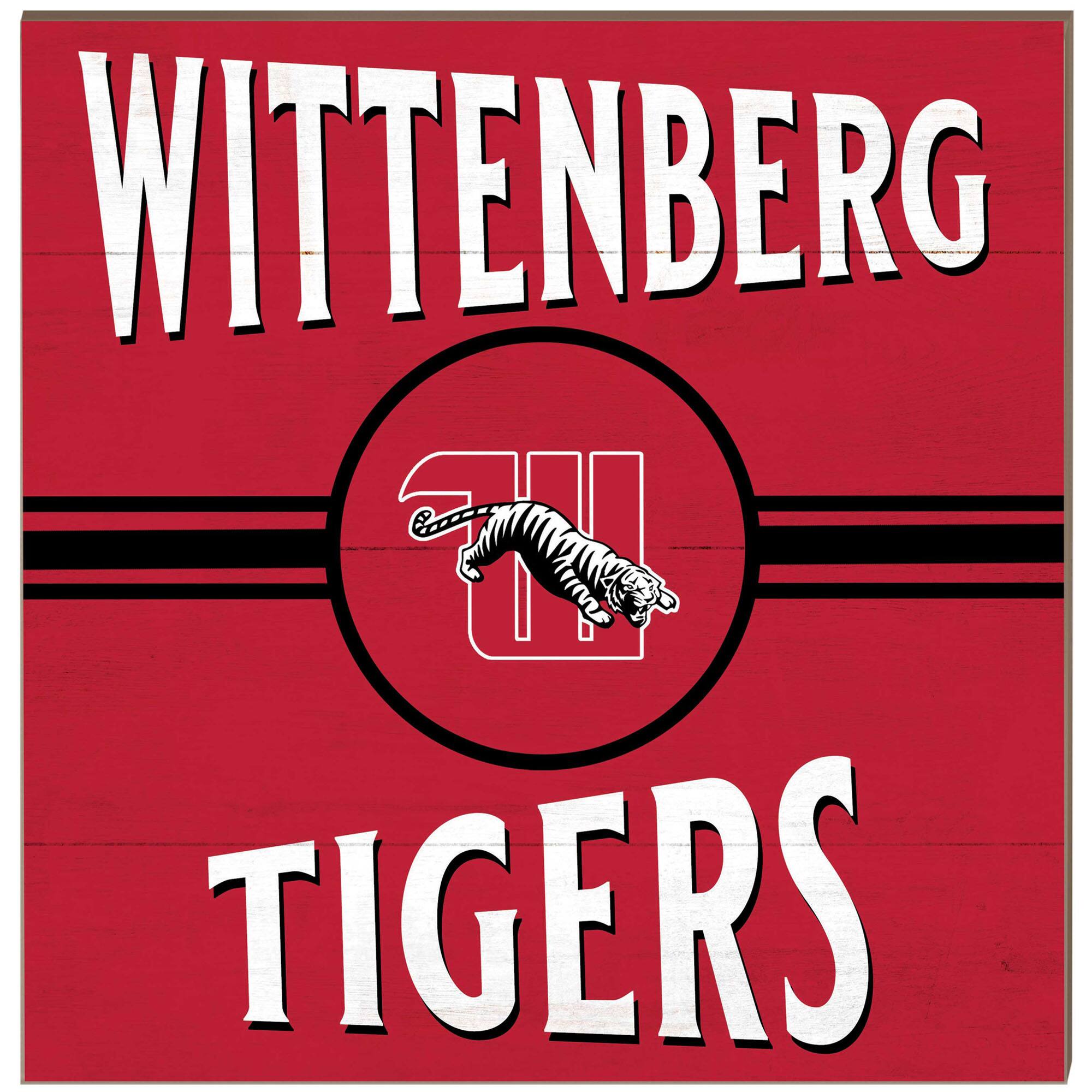 Wittenberg University Tigers 10" x 10" Retro Team Sign