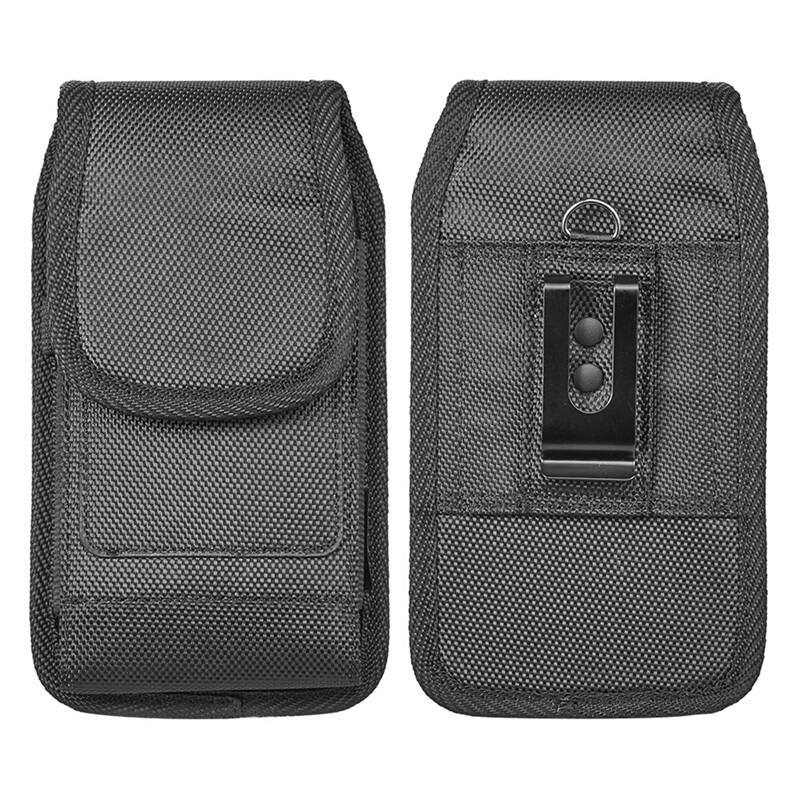 Back. LUXMO - LUXMO Extra Large Vertical Horizontal Nylon Phone Holster - Black - Black.