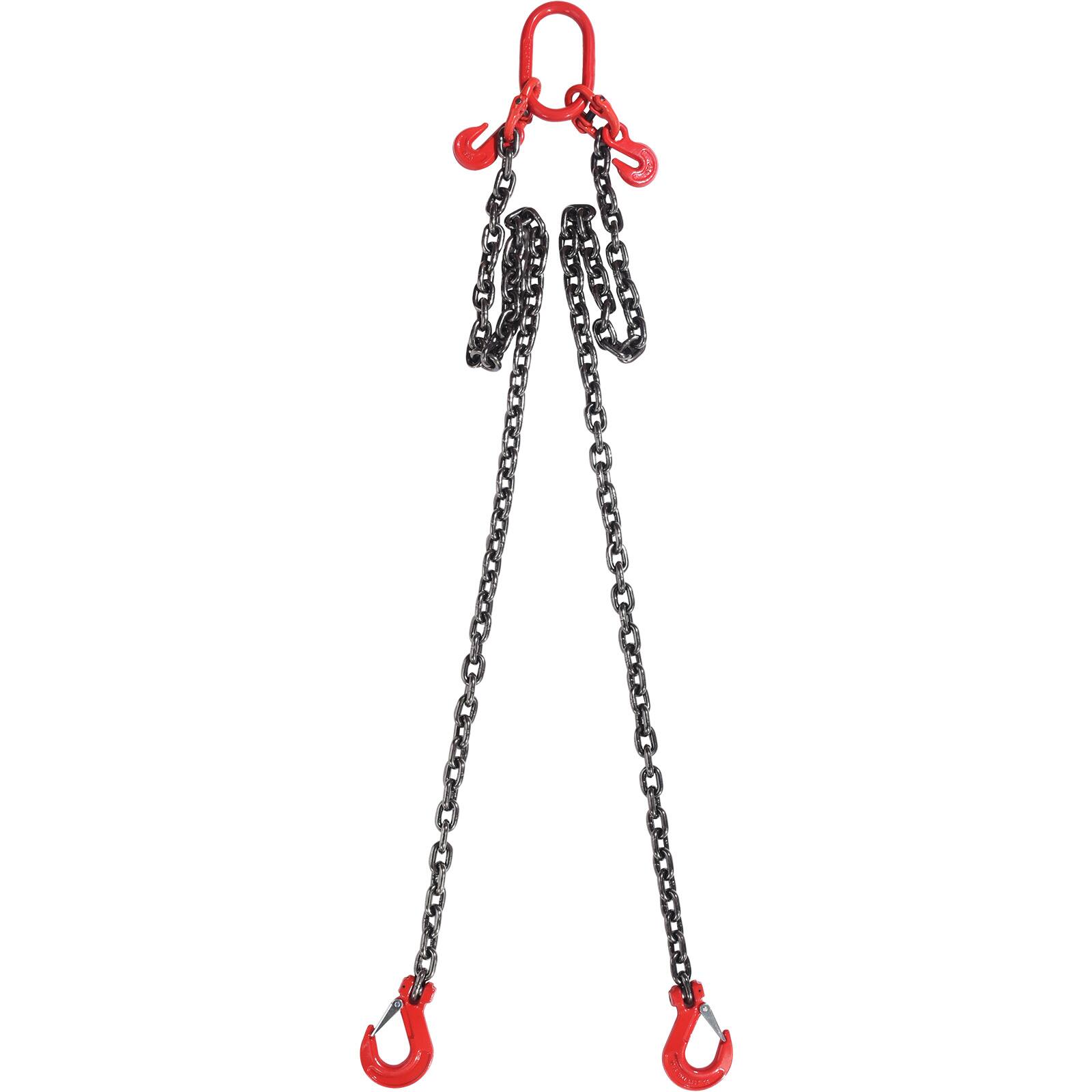Alt View 5. VEVOR - Chain Sling, 3/8 inch x 6 ft Lifting Chains with Hooks, G80 Engine Chain Hoist Lifts - Black + Red.