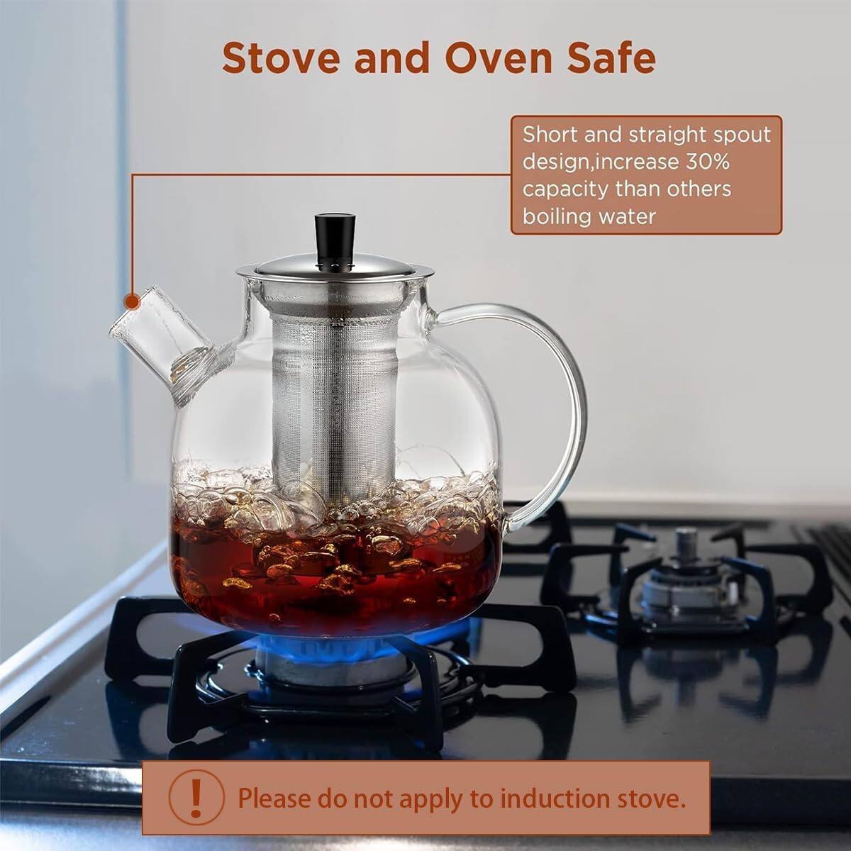 Stove and Oven Safe

Short and straight spout design, increase 30% capacity than others boiling water

Please do not apply to induction stove.