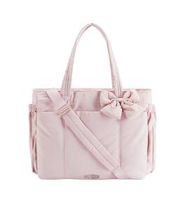 Bagsmart - Crush 20L Tote Bag for Women, Puffer Work Gym Bag, Fits 15.6" Laptop & 40oz Tumbler, Waterproof Pocket & Yoga Mat - Pink