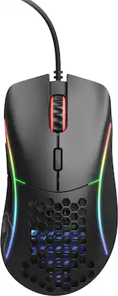 Front. Glorious - Model D Lightweight Wired Optical Gaming Mouse with Customizable RGB - Black.
