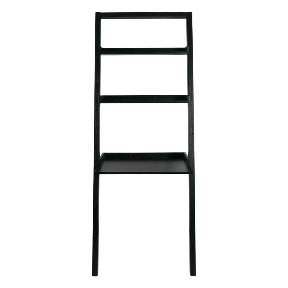 Front. FurniFact - Black Leaning Desk - Black.