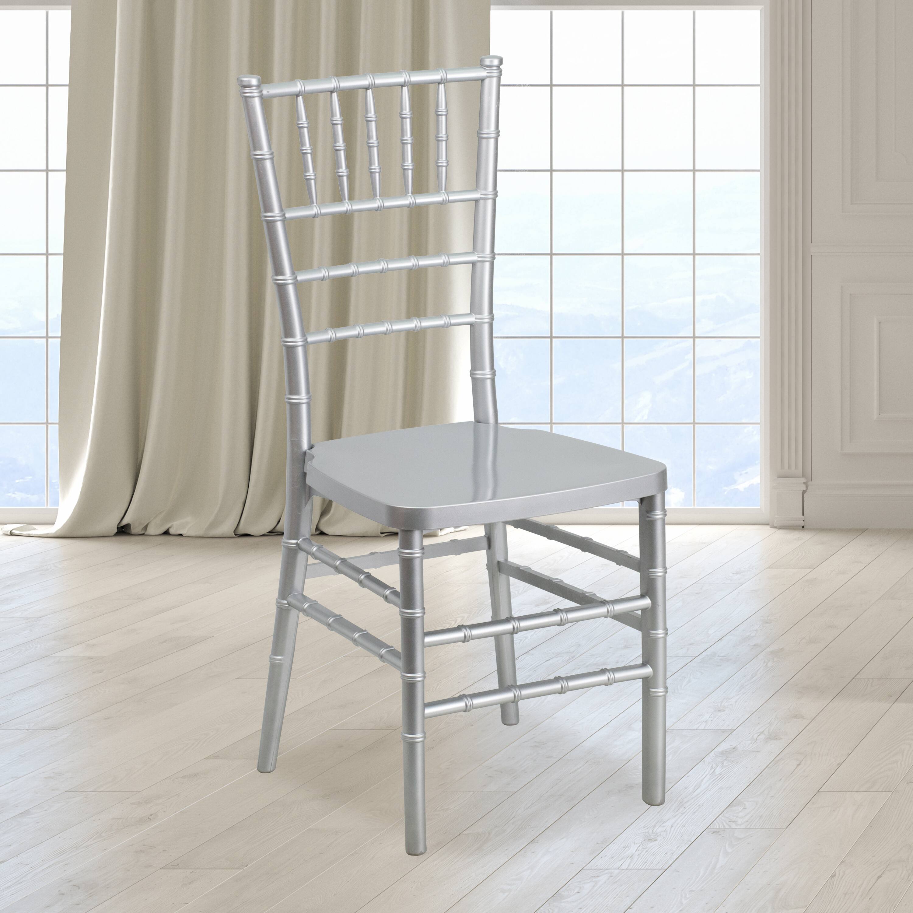 Alt View 1. Emma + Oliver - Wedding & Event Resin Stacking Chiavari Dining Chair - Silver.