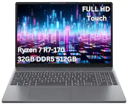 Lenovo - Upgraded - IdeaPad Slim 3 15.3" 2K Touchscreen Laptop - AMD Ryzen 7 170- 32GB Memory -512GB SSD-AMD Radeon 680M-Windows 11 Pro - Luna Grey