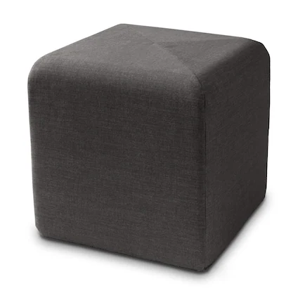 Front. Jaxx - Jaxx Monroe Square Foam Ottoman with Stain Resistant Performance Fabric, Small (18 x 18), Ebony - Ebony.